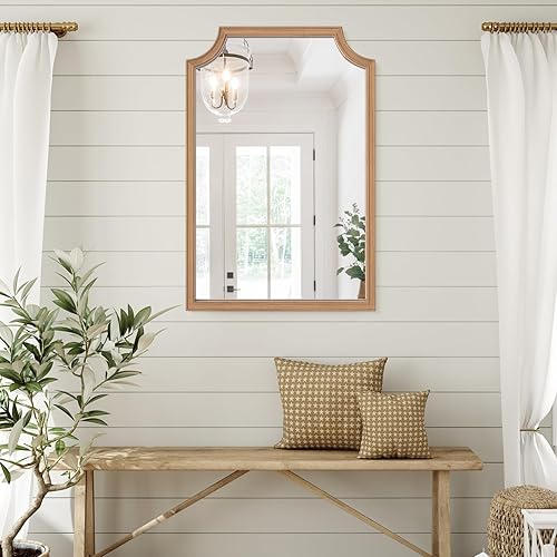 Vista 252 de WallBeyond Espejos de baño de madera para montar en la pared, espejos de pared con marco de madera rústica de 16 x 20 pulgadas, espejos de pared