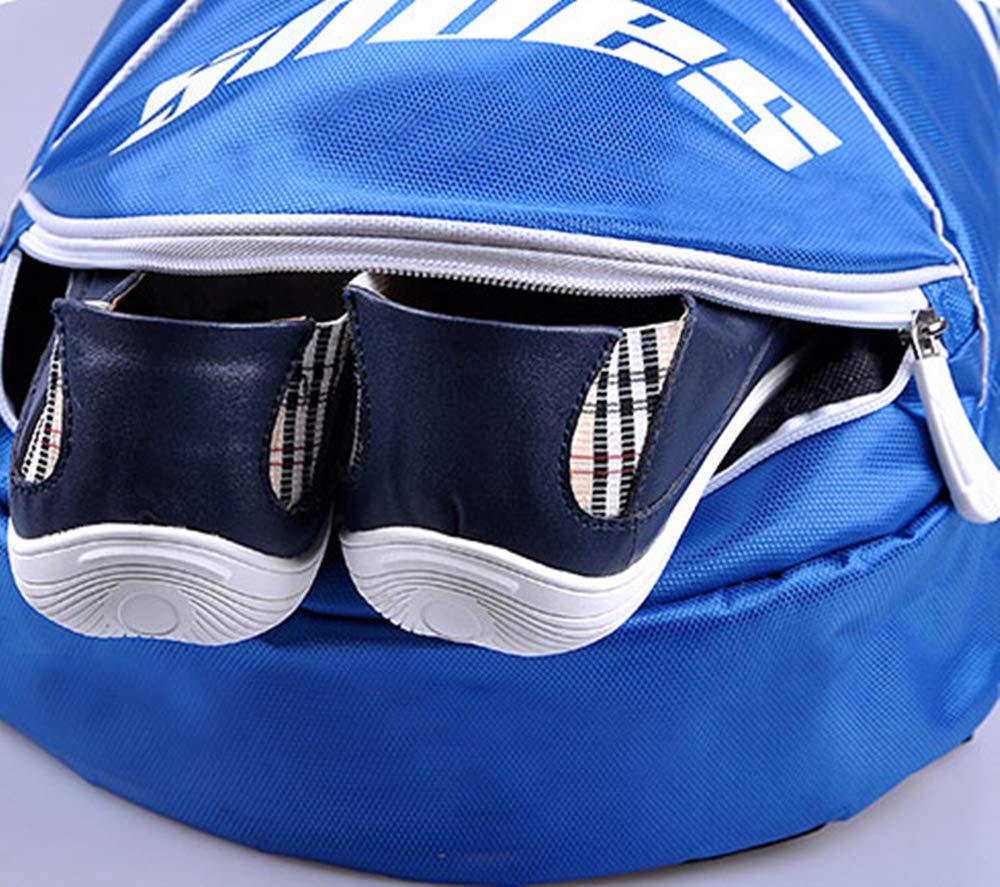 IFEVER Sac à dos en polyester pour raquette de badminton avec compartiment à chaussures, grand sac à dos à bandoulière pour raquette 3 raquettes (bleu)