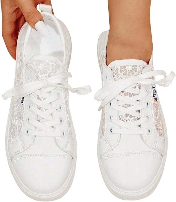 Dames Sneakers - Platte Comfortabele Zomerschoenen Met Orthopedische Zool (Canvas, Ademend)