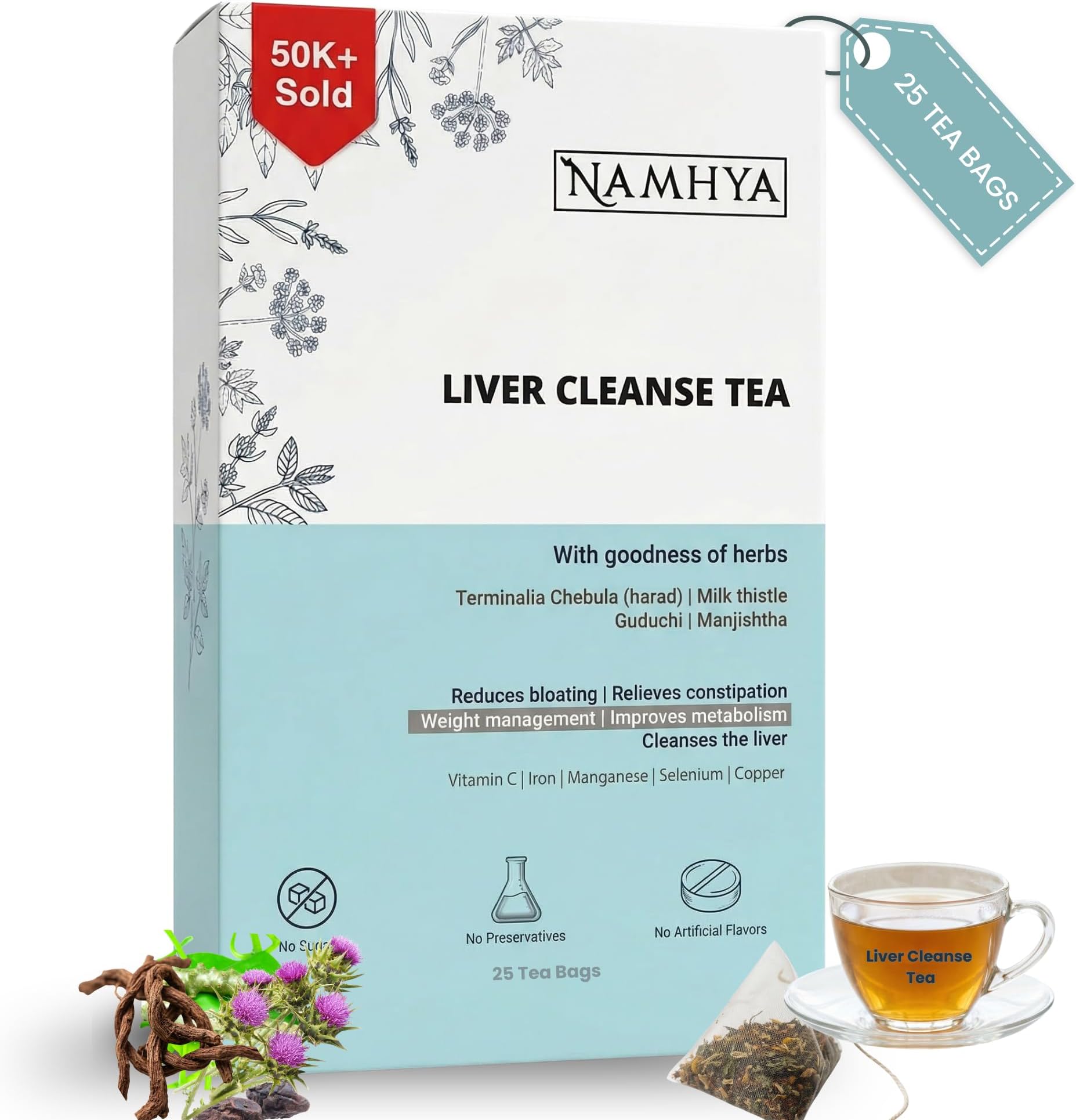Namhya Liver cleanse Tea with Harad Milk Thistle (Teabags)