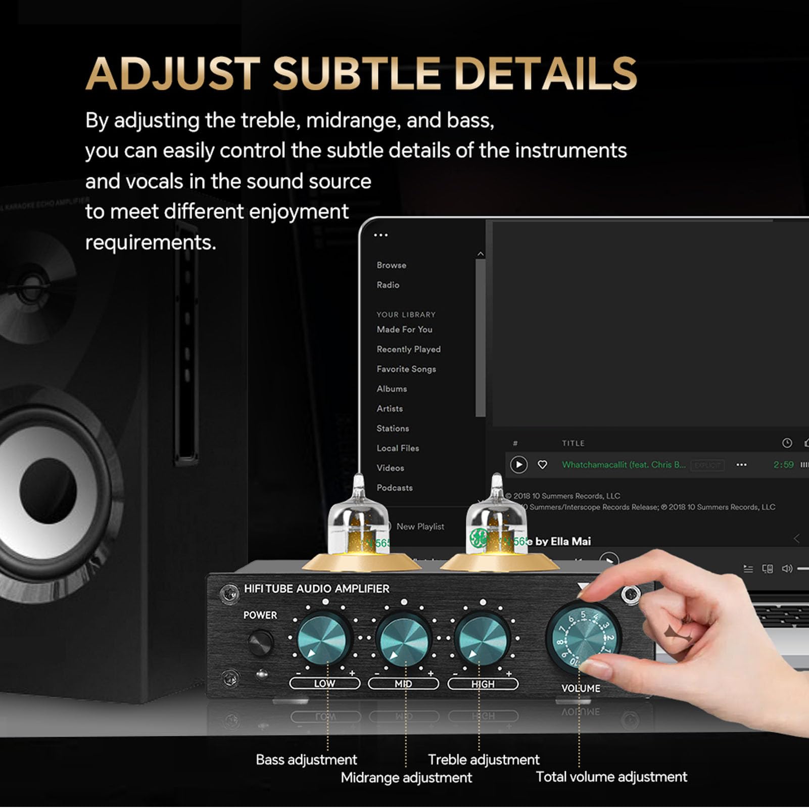 RiToEasysports Amplificatore Valvolare, Amplificatore Valvolare HiFi Preamplificatore per Cuffie Stereo a Basso Rumore per Amplificatori Domestici (Spina europea)
