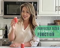 Vista 4 de Comfify Salero y pimentero Mason Jar – Cerámica Aqua Coral – Decoración de cocina rústica, estilo shabby chic