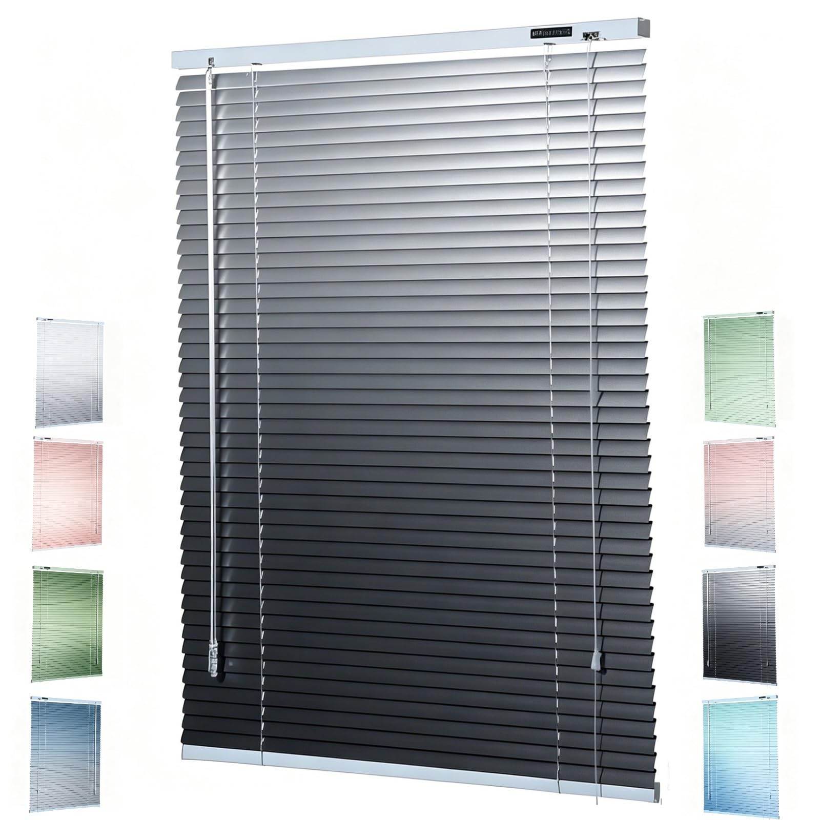Persianas Venecianas Aluminio 25mm, Persiana Veneciana Fácil Instalación, Regulador De Luz para Ventanas, Hogar Y Baño(Gris,W:100 x H:220cm)