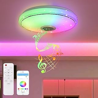 YRHome 48 W LED Ceiling Light Dimmable with Bluetooth Speaker Ceiling Light Starry Sky RGB Colour Changing with Remote Con…