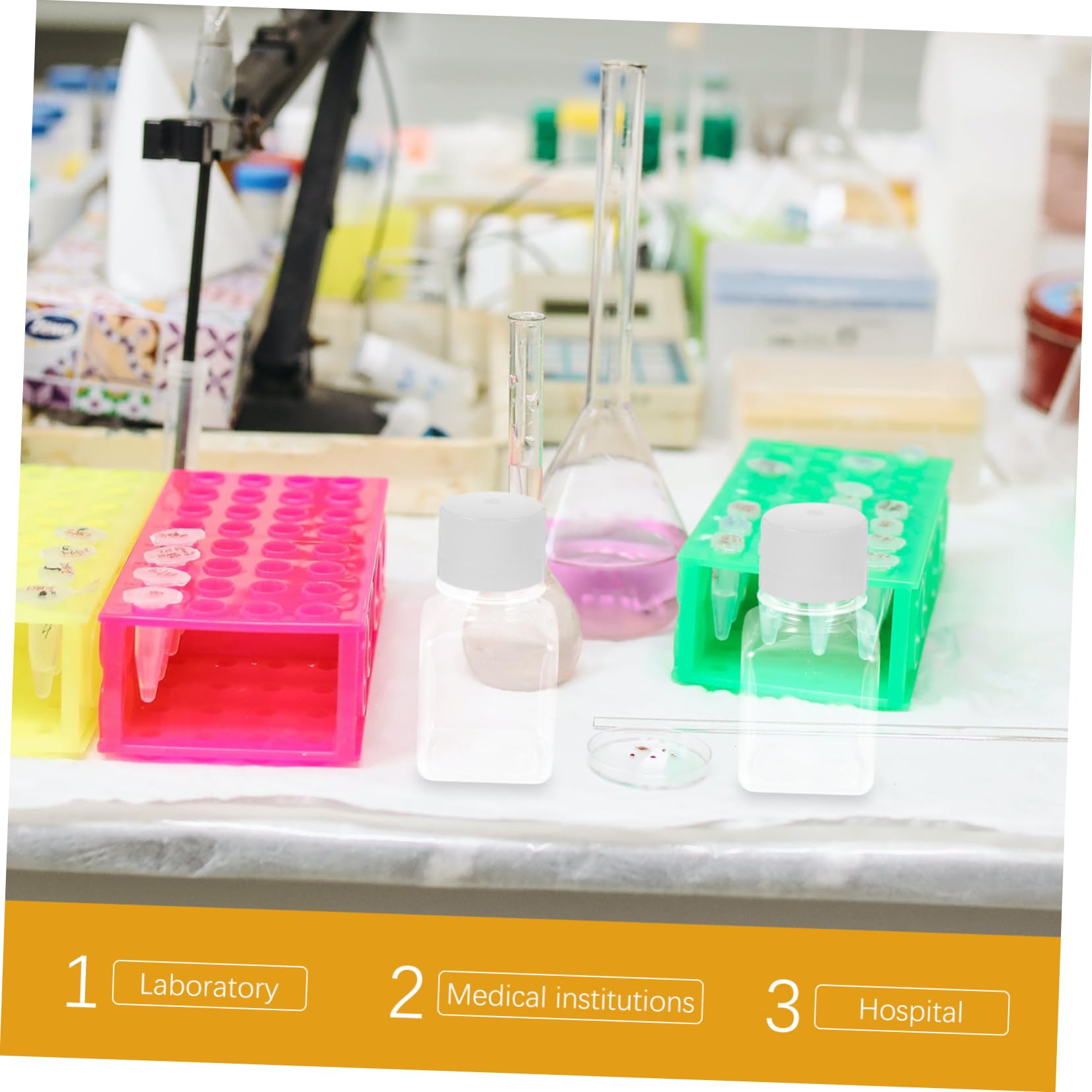 FUNOMOCYA 2pcs Serum Bottle Pill Containers Lab Reagent Bottle Chemical Container Clear Container Graduated Reagent Bottle Lab Sample Bottle Serum Storage Bottle Plastic Transparent