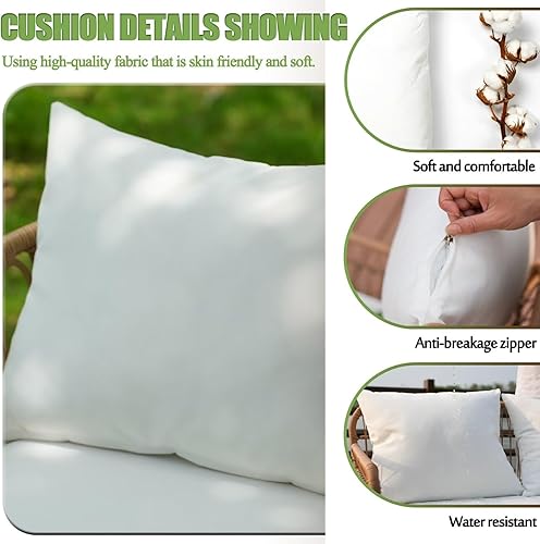 Miniatura 5 de Homsido Sofá biplaza de patio al aire libre de 41 pulgadas, muebles de patio, pequeños, estilo bohemio, tejido de ratán, sillas de 2 asientos, sofá