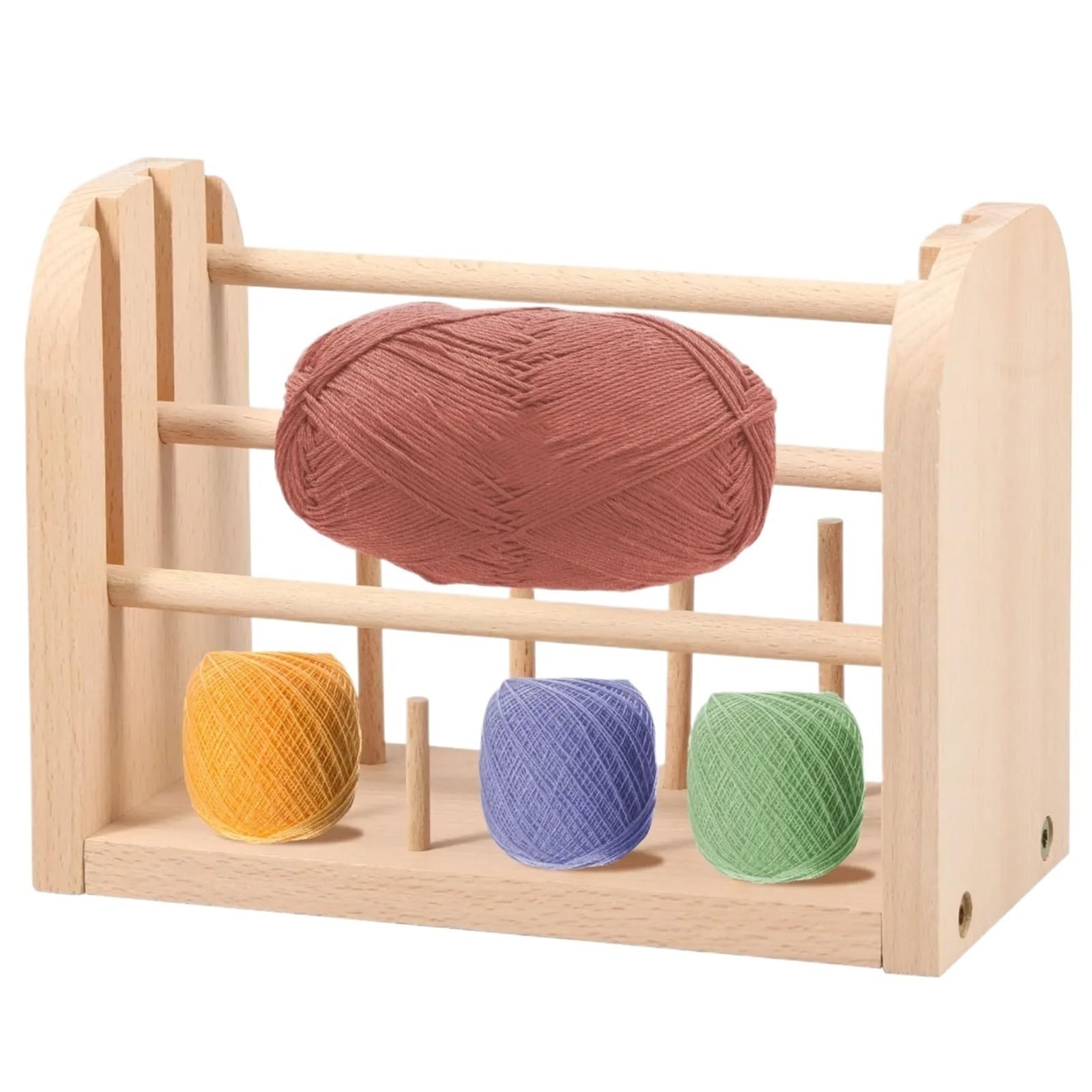 porta ovillos Soporte de carretes madera, soporte hilo desmontable, organizador coser haya multifuncional, suministros ganchillo