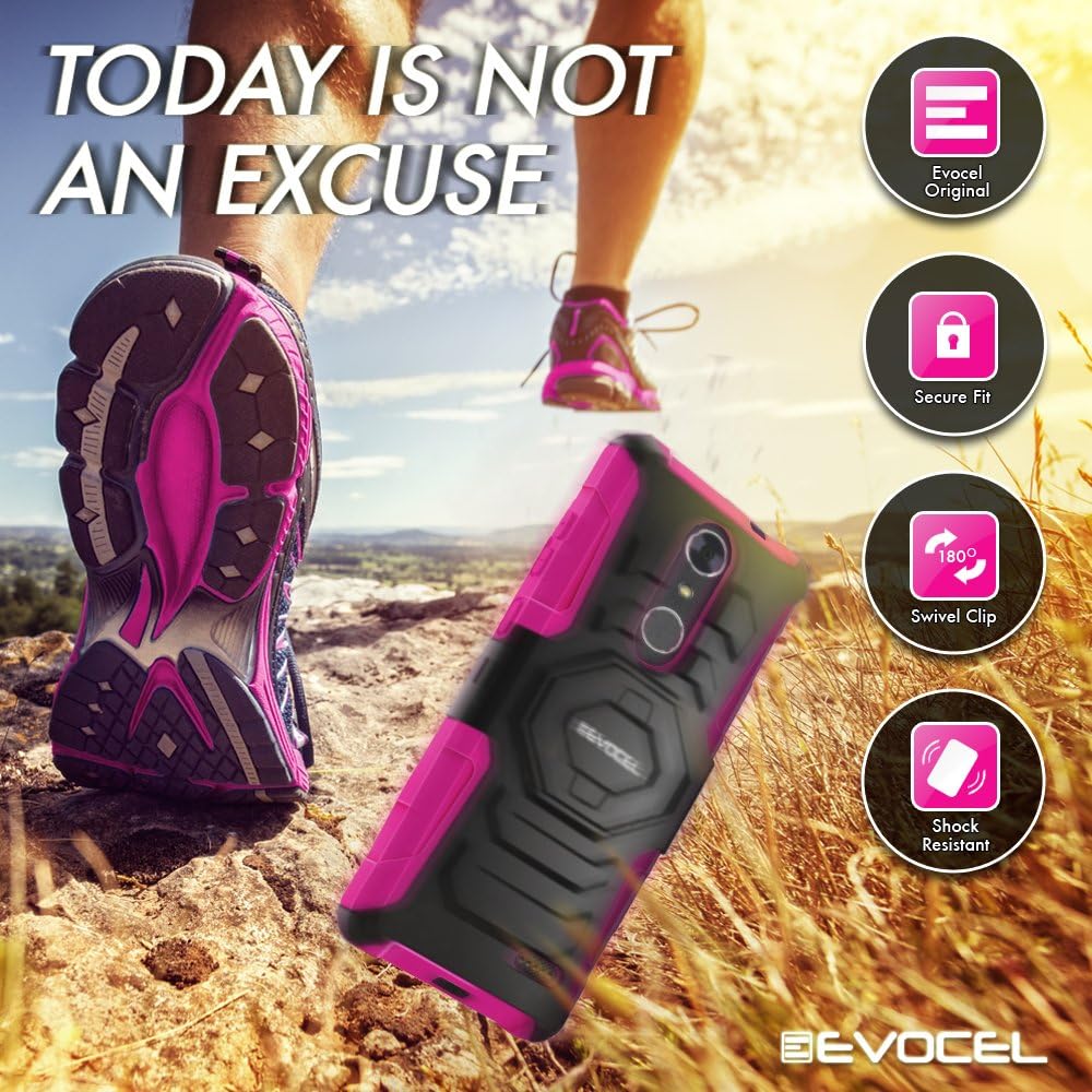 ZTE Blade Spark/ZTE Grand X4 Case, Evocel [New Generation Series] Belt Clip Holster, Kickstand, & Dual Layer for ZTE Grand X 4 (Z956) / ZTE Blade Spark (Z971) / ZTE Damon, Pink