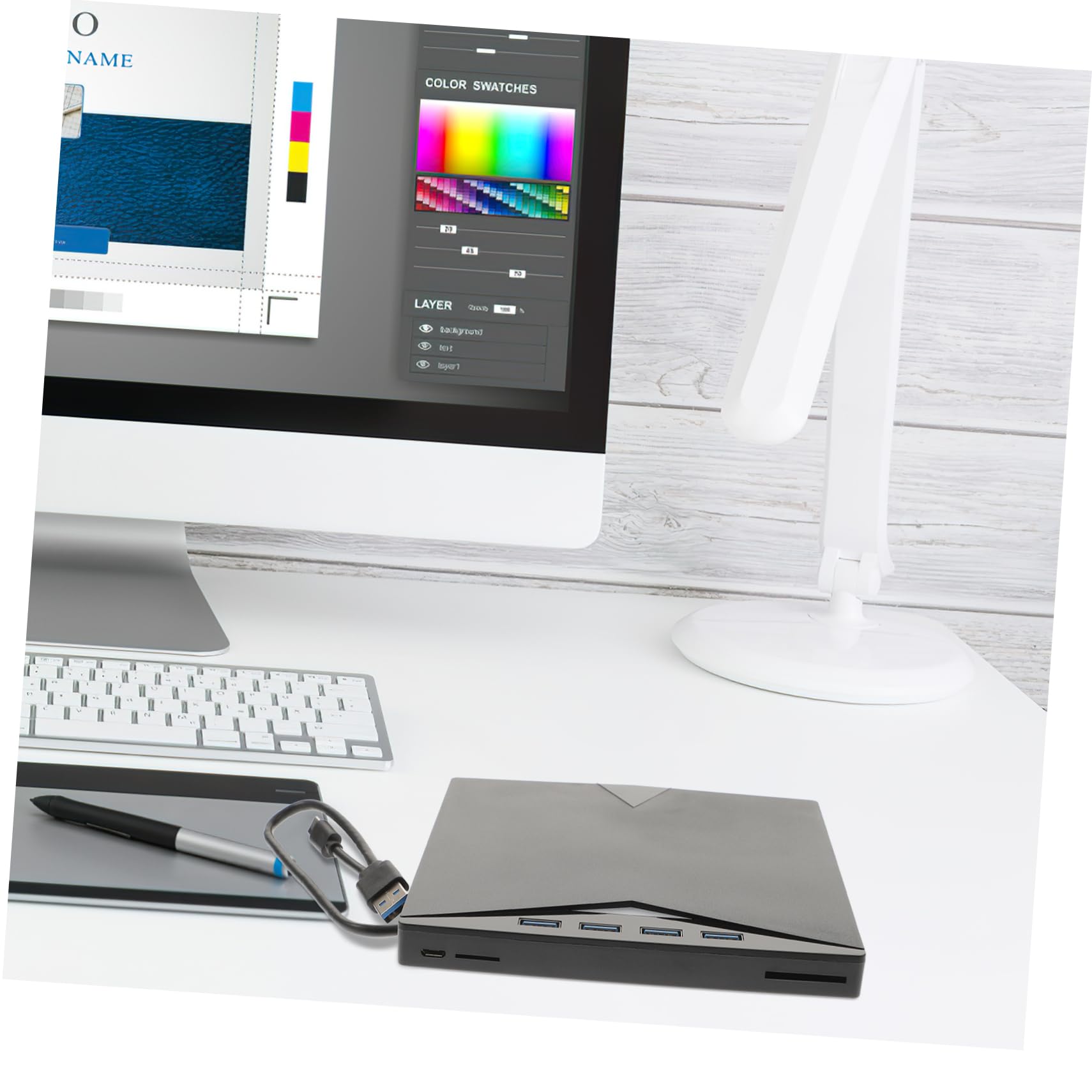 Angoily Lightweight External DVD Drive Cd Burner Optical Device No Noise Fast Data Transfer