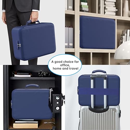 Miniatura 16 de ENGPOW Bolsa de documentos ignífuga de 5200°F con cerradura, caja ignífuga con aislamiento térmico mejorado, organizador de archivos de 8 capas