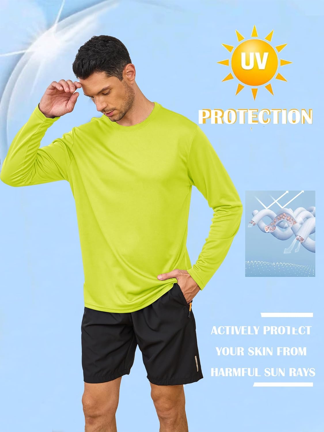 5 Pack Mens Long Sleeve Shirts Quick Dry Moisture Wicking Athletic Running Gym Workout T Shirts - Image 5