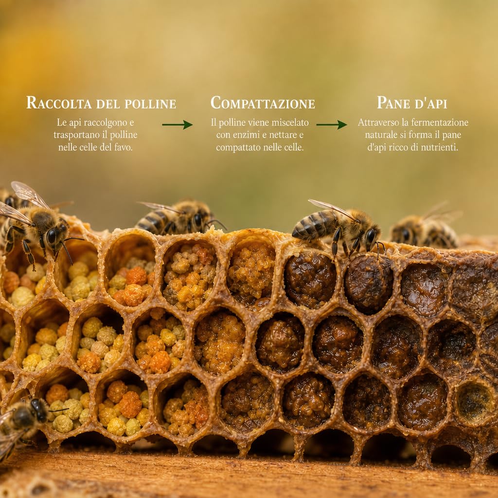 2nd1 – Pane d’Api Naturale, Polline Fermentato, Raccolto da Apicoltori, con Vitamine e Minerali, per una Dieta Equilibrata, Supporta il Sistema Immunitario, Ideale per Smoothie e Muesli