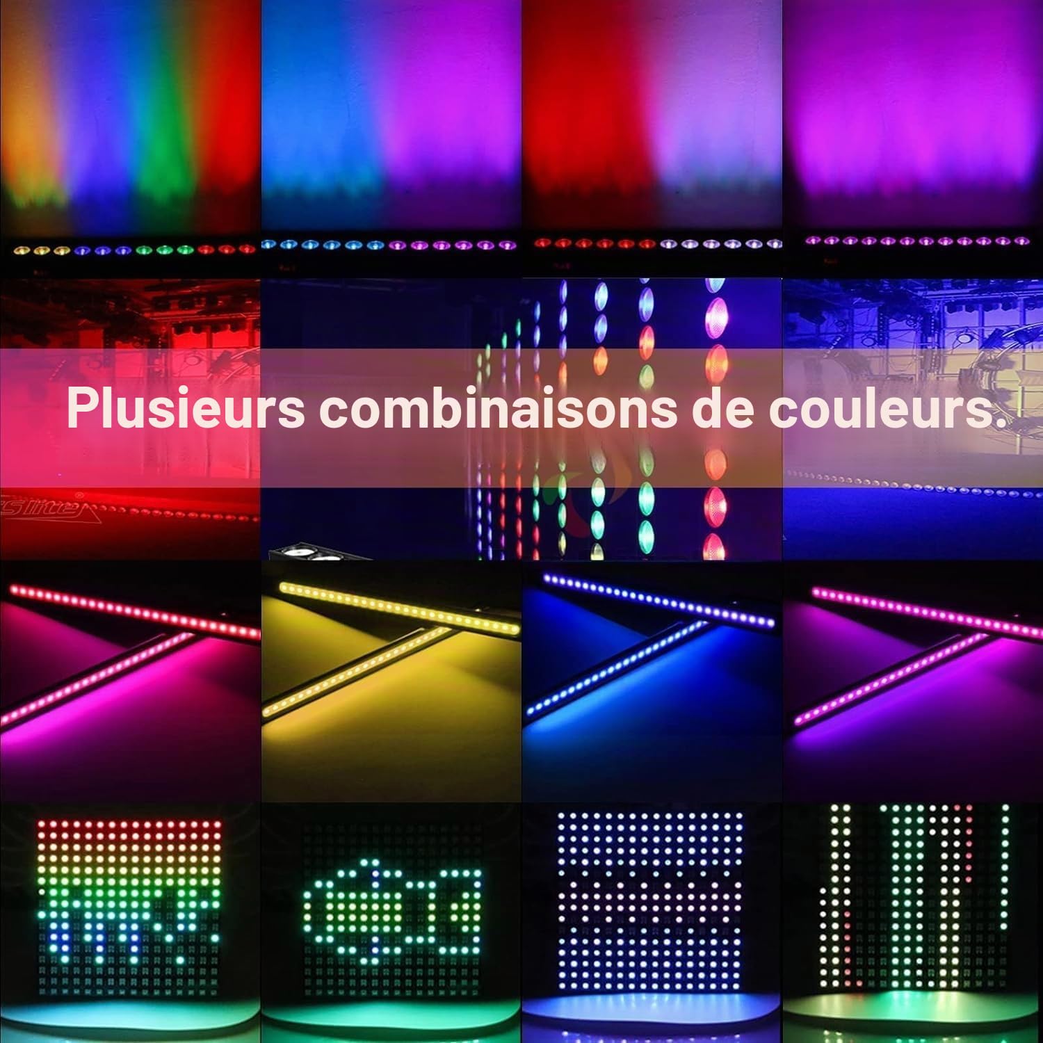 Wallwasher Barre lumineuse, 24x3W RGBW LEDs Lumière de Scène Bar Wall Lights Strip dmx512 Control DJ éclairage de Scène pour Discothèque Intérieure Fête église Anniversaire Bar Mariage(1 pièce)