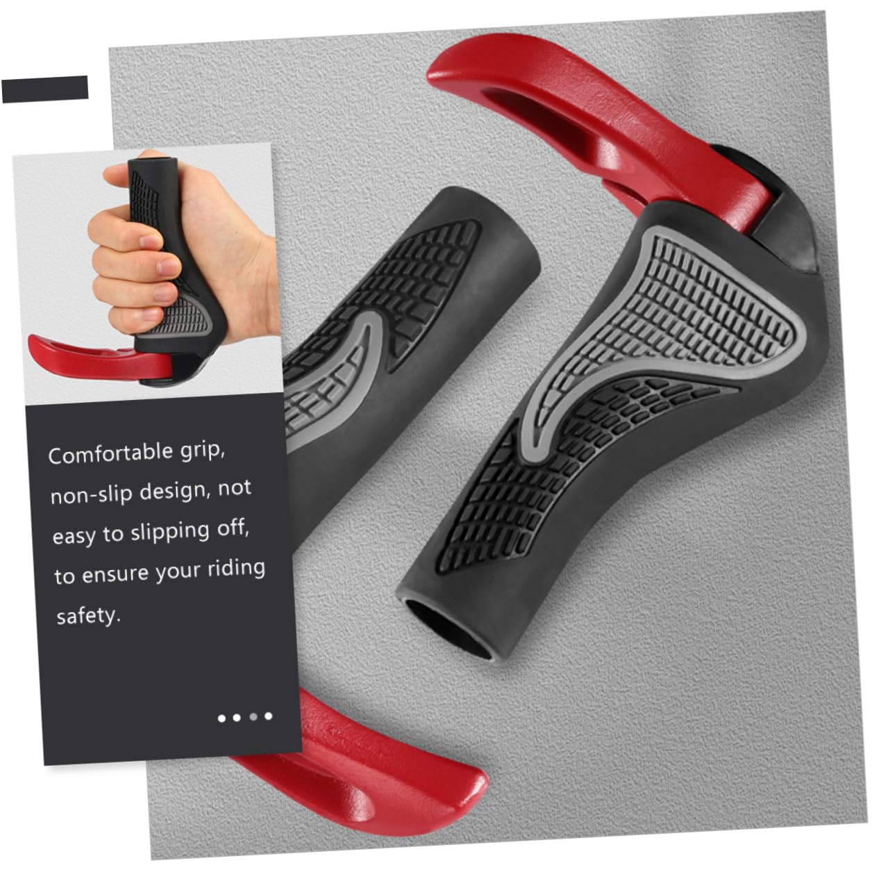 BESTonZON Couvercle de Guidon en Alliage en Aluminium pour poignées de vélo VTT Montagne Monter poignées antidérapantes Couvre-guidons poignées de Guidon Caoutchouc Rouge