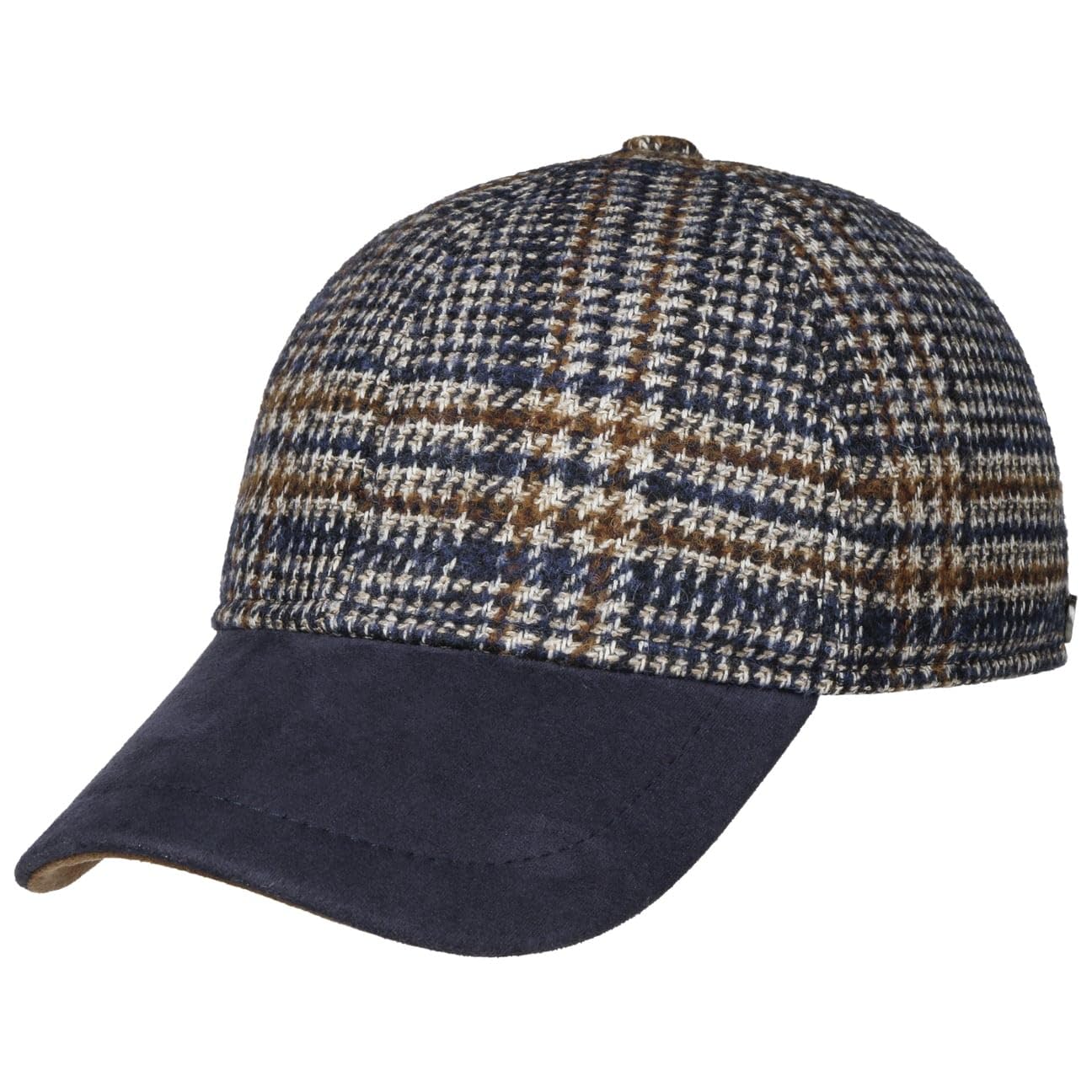 Lierys Gorra Tweed Check Hombre - de Lana béisbol Cerrado por atrás, con Visera otoño/Invierno Invierno