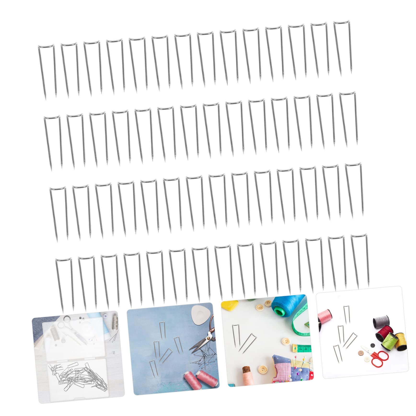 IWOWHERO 200pcs u Shape Patchwork Pins Large Sewing Needles for Dress Making Embroidery Needles