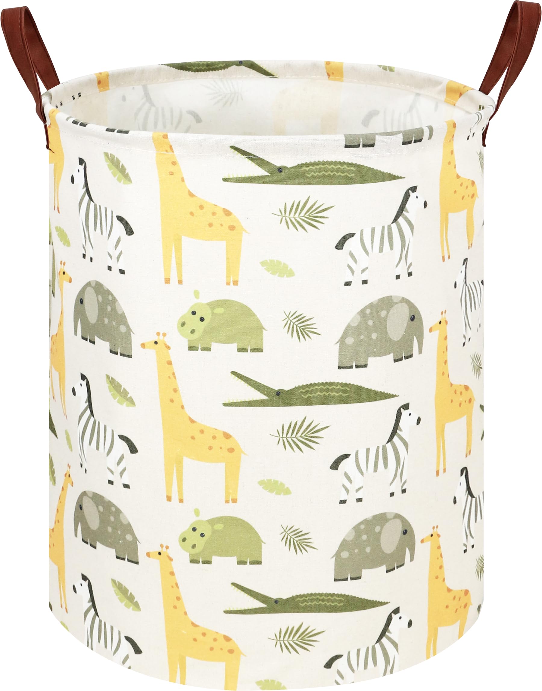 NTAOHAMPER Kids Laundry Hamper, Green Laundry Basket, Baby Nursery Hamper, Waterproof Storage Bin, Clothes Organizer Basket, Room Decor(Green Animal)