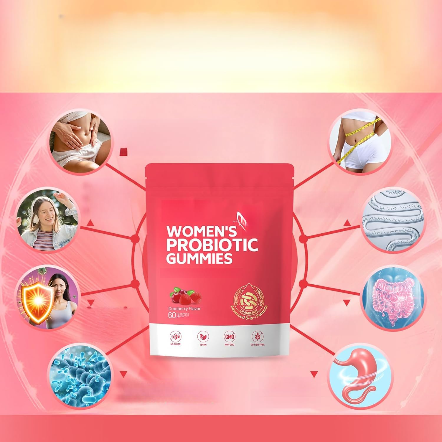 Gummie vaginale femelle, équilibre de la levure et de la flore