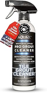 AQUA-X Grout Cleaner 16oz - Heavy Duty Tile & Grout Stain Remover for Floors, Showers & Bathrooms - Deep Cleaning Formula for Bright, White, & Sealed Grout - Non-Toxic, Easy Scrub