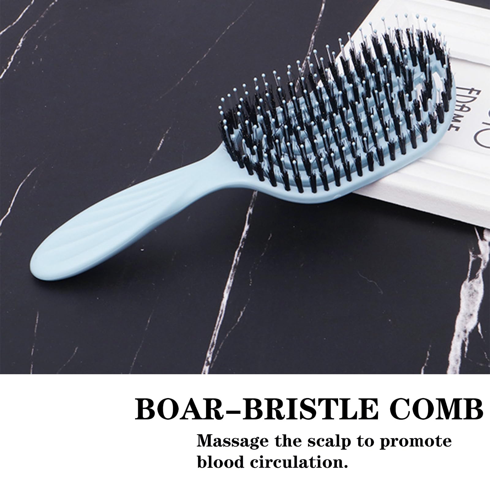 ZPTEE Boar Bristle Hair Brush with Nylon Pins,Vented Paddle Detangling Brush for Wet&Dry Hair,Anti-Frizz Anti-Static - Image 4