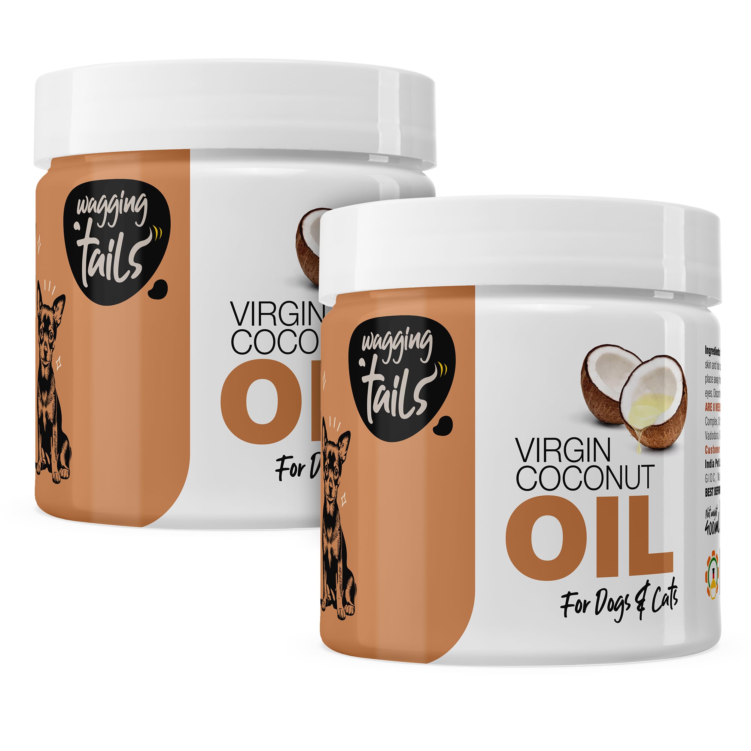 Wagging Tails Virgin Coconut Oil 400 ml for Dogs, Cats and Pets | Natural Virgin Coconut Oil Use for Gentle Skin Solution | Edible Oil | Good for Hair & Skin — Amazon image 3