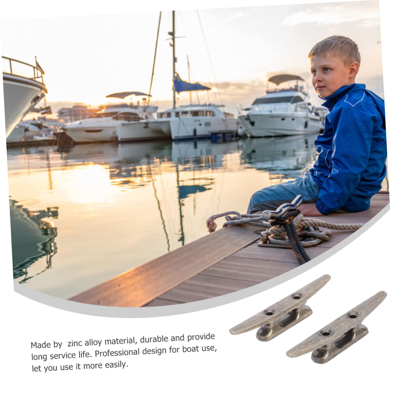 Alipis 2Pcs Open Base Boat Cleats for Docking Mooring Accessories for Fishing Pier Edge Home Weather Resistant Cleats