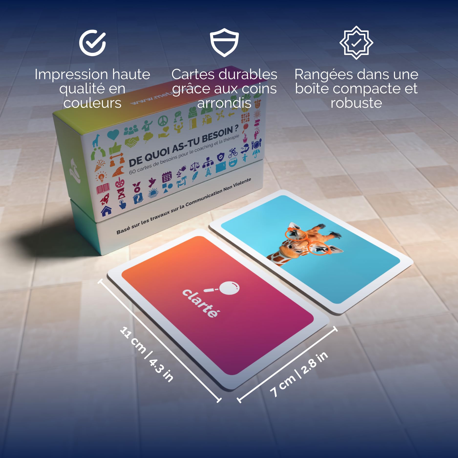 De quoi as-tu besoin ? | 60 Cartes de Besoins CNV pour le Coaching & la Thérapie | Code Couleur | Livret Inclus | Basé sur la CNV de Marshall Rosenberg
