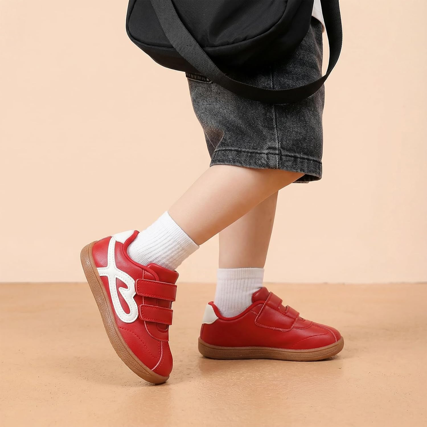 STQ Wide Toe Box Toddler Girls Sneaker Non Slip Barefoot Walking Shoes with Hook and Loop - Image 8