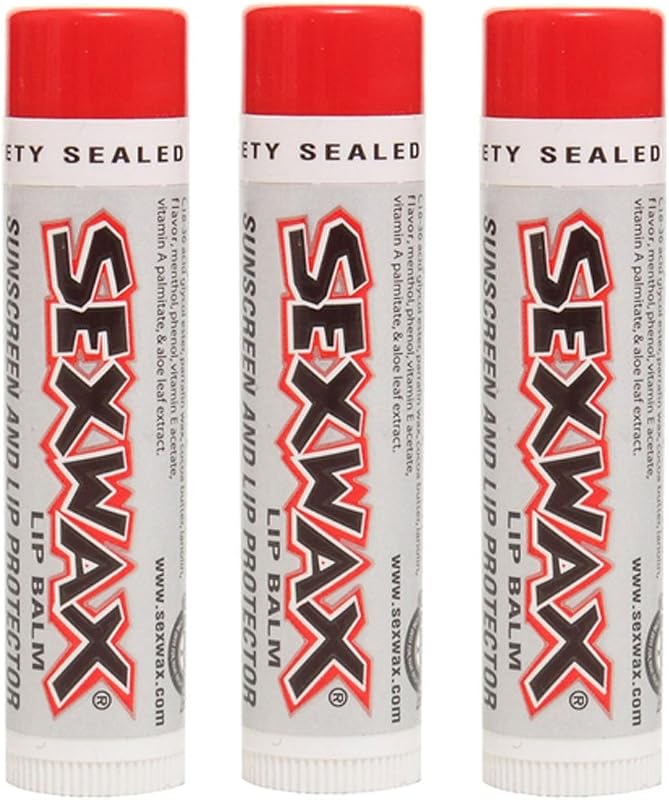 Bálsamo labial Sex Wax com designação técnica SPF 30 e fragrância de coco — Pacote com 3