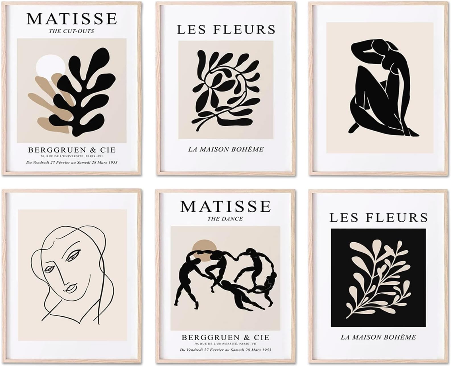 Matisse Wall Art Prints, Henri Matisse Exhibition Posters,8“x10", Unframed