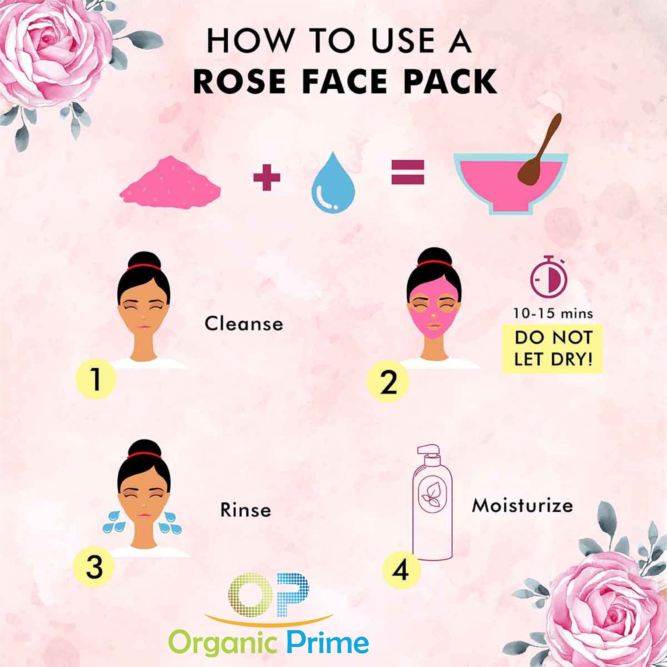 Organic Prime Dry Rose Petal Powder | for Skin, Face Pack Mask for Fairness, Tanning & Glowing Skin - 500 GM by Organic Prime 2