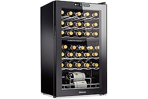 Wine Enthusiast 32-Bottle Dual Zone MAX Compressor Wine Cooler: Split Zone Storage...