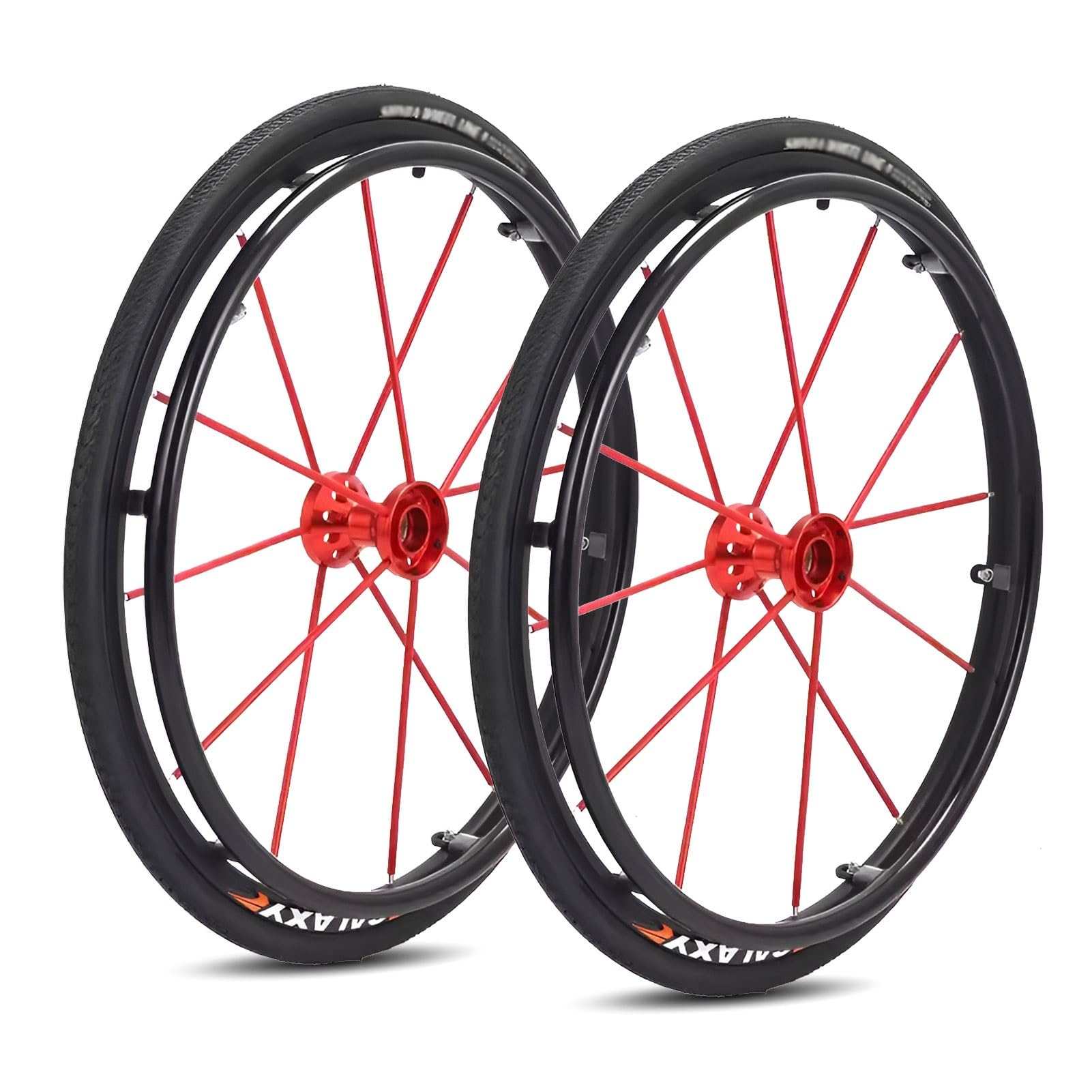 1 Paire de Roues Arrière de 60cm pour Fauteuil Roulant de Sport, 24 × 1 Pneus Gonflables Antidérapants, Moyeu en Aluminium