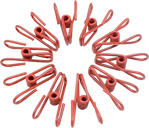 30 clips rojos de 2 pulgadas, recubiertos de PVC, alta elasticidad, clips para ropa, alimentos y bolsas