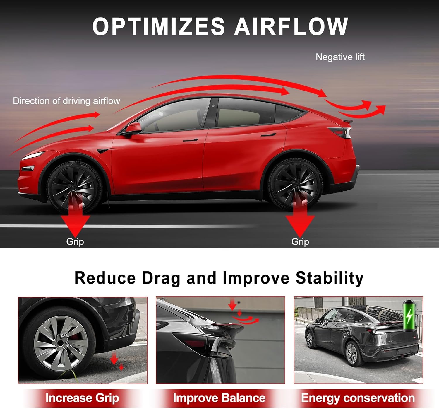 Real Carbon Fiber Rear Spoiler for Tesla Model Y Juniper Red Spoiler Wing New Model Y 2025 2026 Rear Spoiler Trunk Lip Tail Lid for Model Y Juniper Accessories (2025.03+)