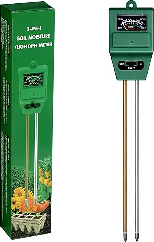Miniatura 9 de iPower Medidor de suelo, 3 en 1 de luz de humedad para plantas, para jardinería, agricultura en interiores y exteriores, paquete de 2, verde