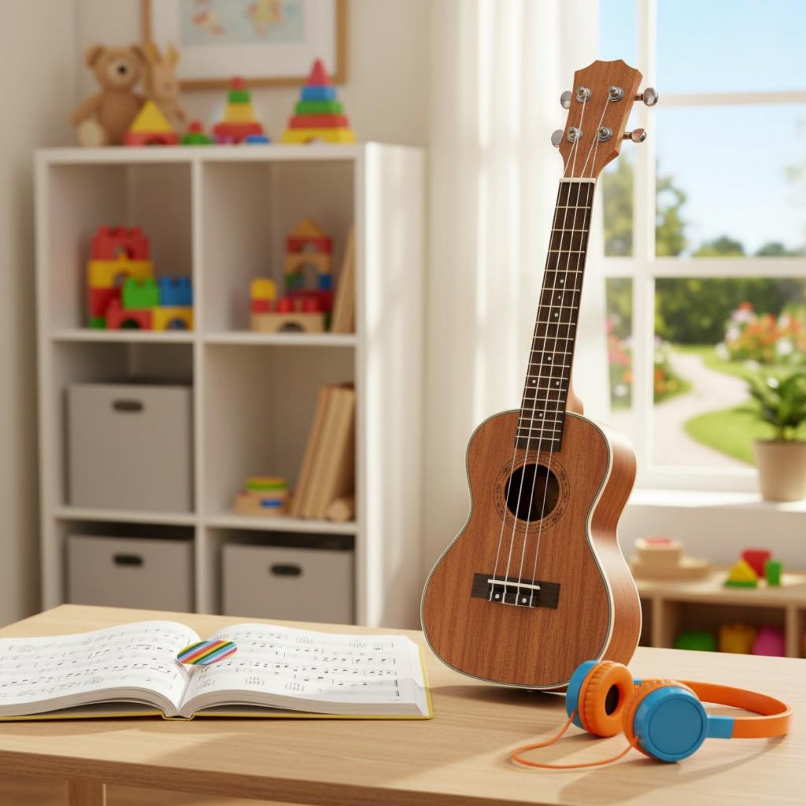 Ukulele per Principianti Ukulele Soprano Strumento a Chitarra Corpo in Palissandro Bordi Rifiniti Aspetto Tono Chiaro Piacevole Adatto a Bambini Principianti Allenamento Casa 23inch