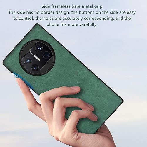Miniatura 2 de KVIBEO Funda para Huawei Mate X3, funda de piel delgada antideslizante a prueba de golpes con protección de cámara ligera antihuellas, color negro