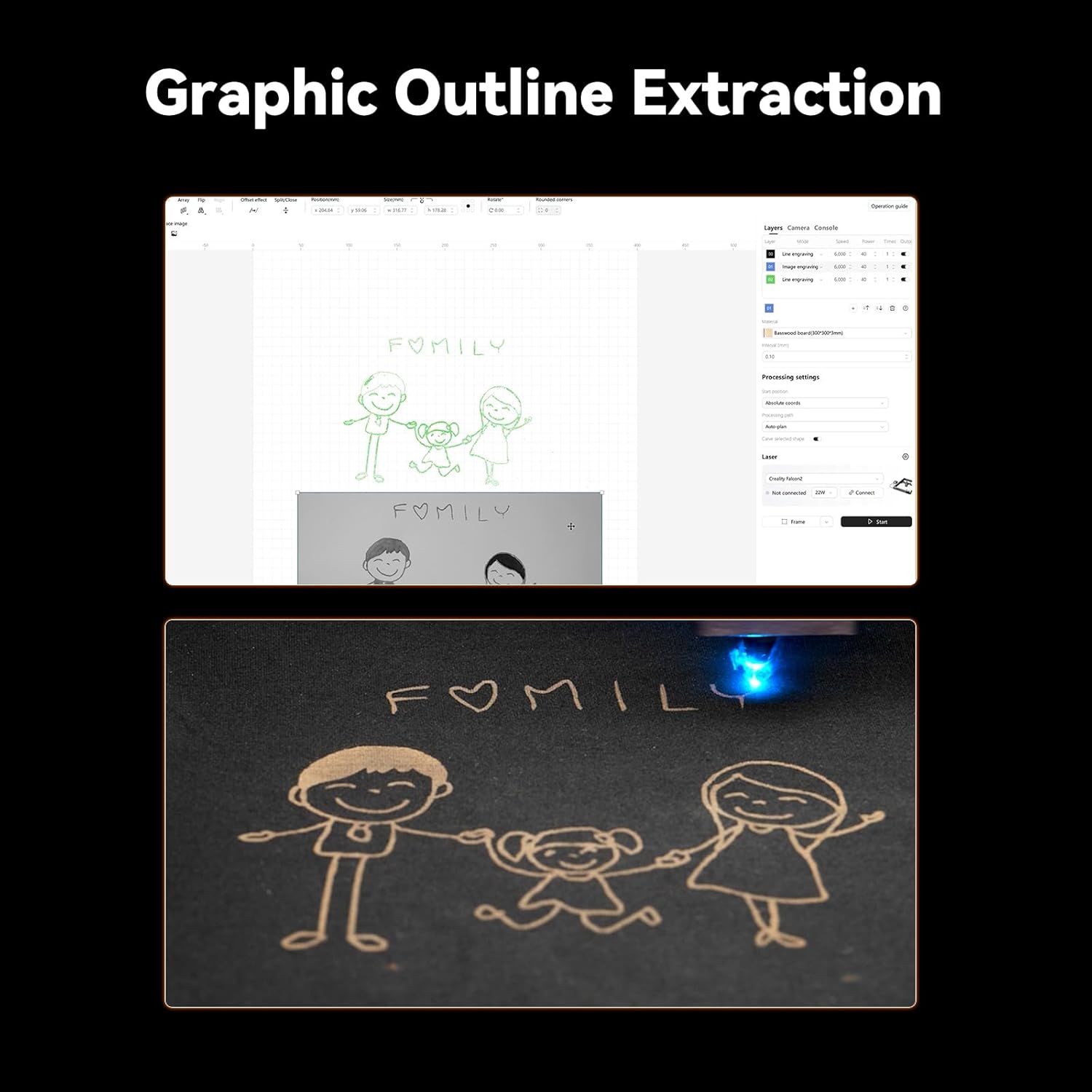 Creality Falcon A1 10W Laser Engraver, High-Power 80W Output, Fully Enclosed Build | Speeds Up to 600mm/s, HD Camera with Auto Material Detection, Pre-Built, Engraves Wood & Metal,Class 1 Laser Safety