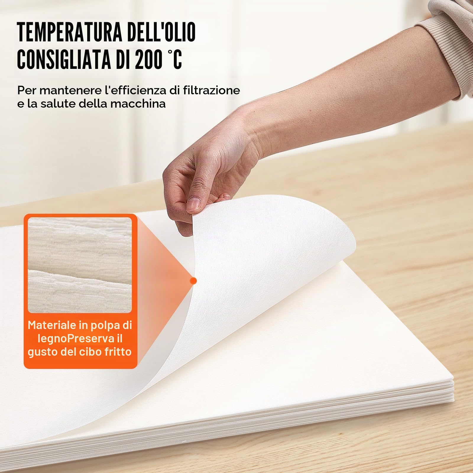 VEVOR Carta da Filtro per Friggitrice, 100 Fogli, 25,7" x 16,9", Fogli Filtranti di Ricambio per Friggitrice, Filtro per Macchina Filtrante per Friggitrice Commerciale 55 Litri, Ristorante, Fast Food