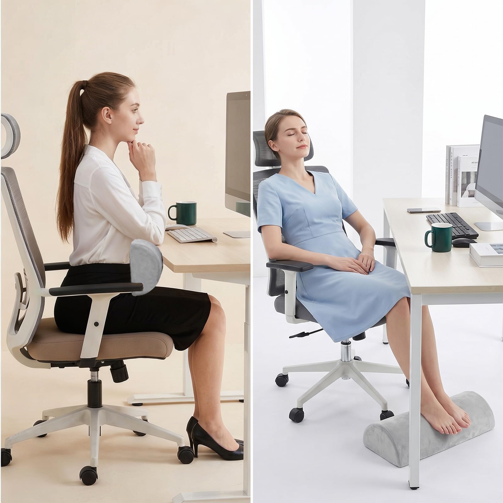 Cuscino per Gambe, Cuscino Gambe per Dormire, Cuscino Ginocchia per Dormire Cuscino Alza Gambe Cuscino per Ginocchia Dormo Cuscino in Memory Foam a Mezza Luna