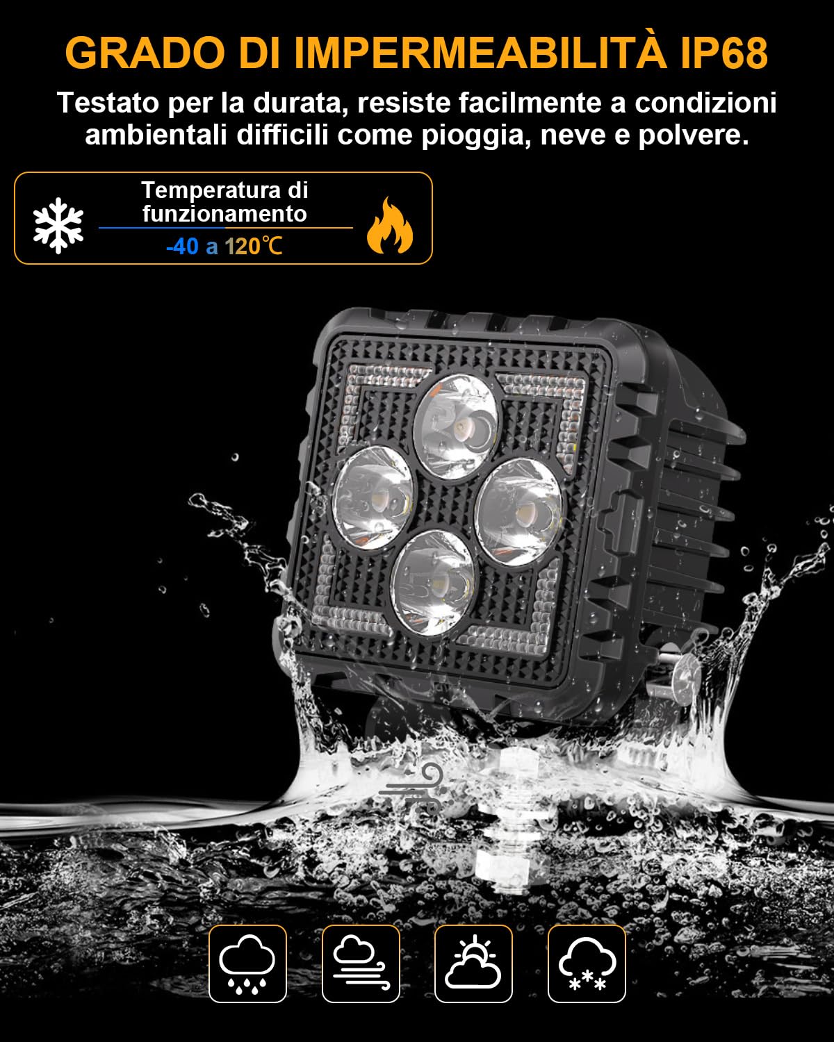 antom 2 Pezzi Fari LED 28000 Lumen 3000K/6500K Fari Aggiuntivi 12V 24V IP68 Con Chip LED Di Alta Qualità Per SUV, UTV, Escavatori, Trattori, ATV Fuoristrada.