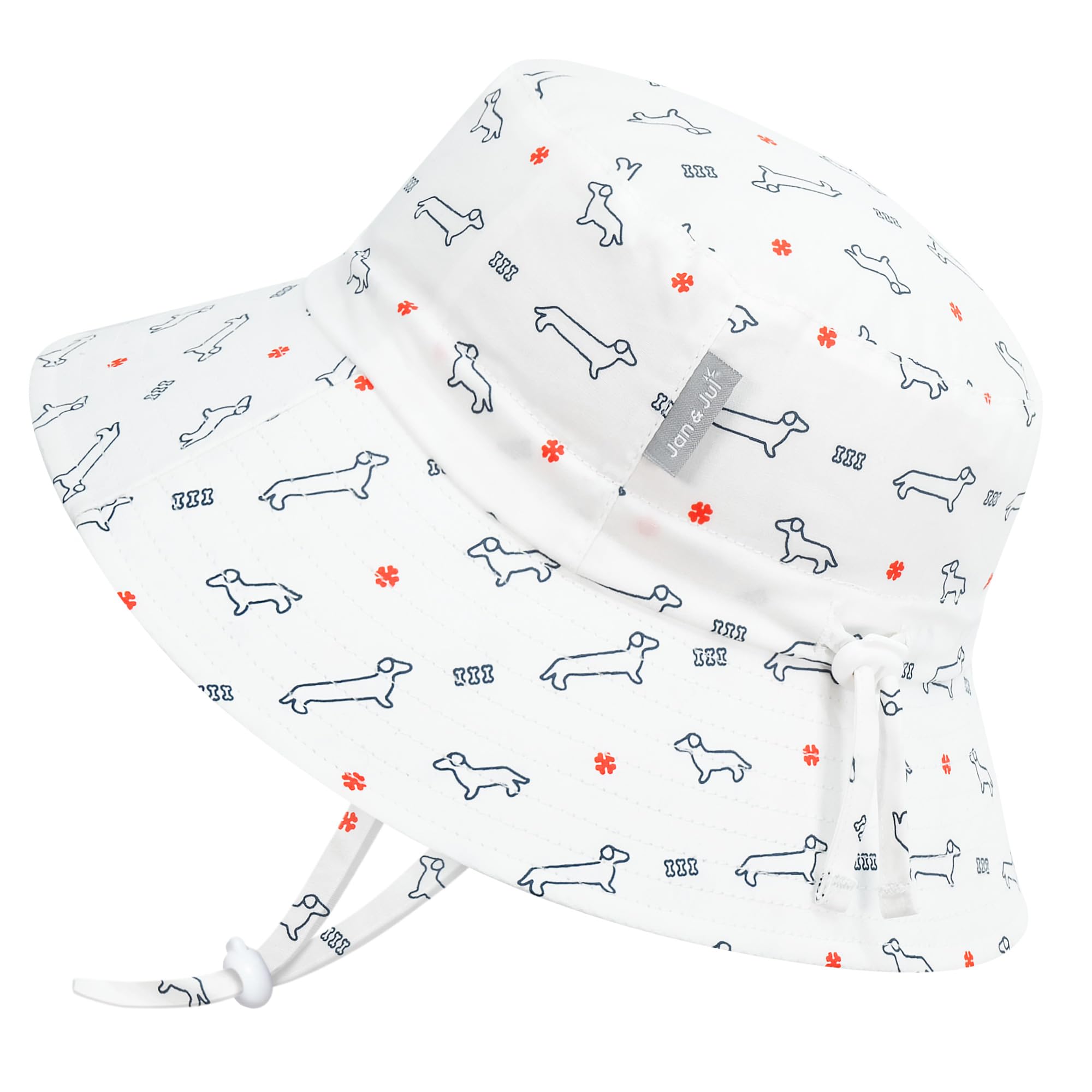 JAN & JUL Boys and Girls' Cotton Bucket Hat, Sun-Hat with 50+ UPF for Babies and Toddlers (M: 6-24 Months, Dachshund)