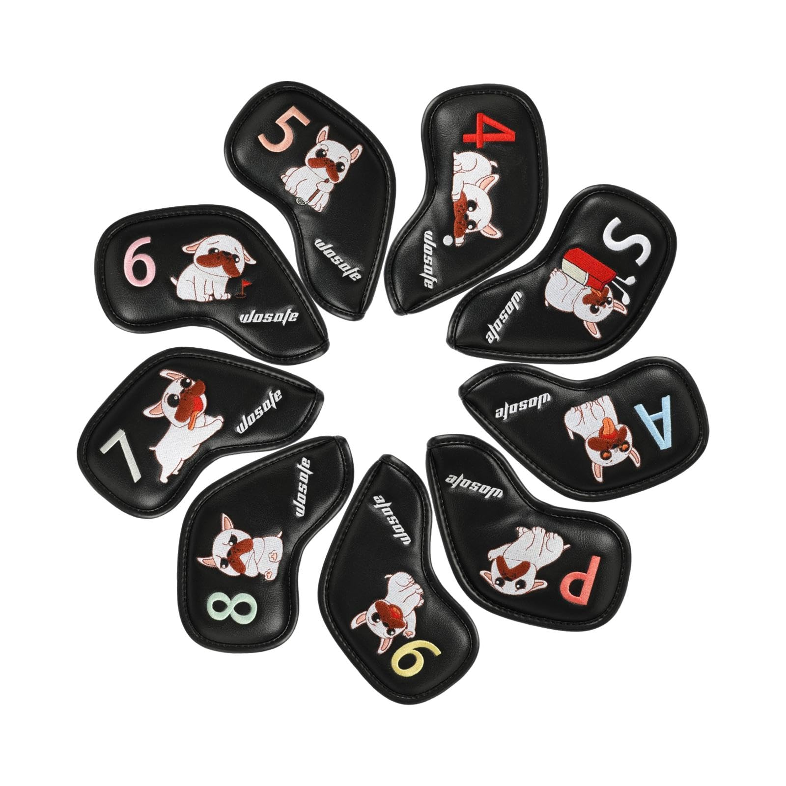 9 Teiliges Set Schlägerhauben Aus Eisen, Praktische Und Tragbare Schlägerhauben für Golfer Der Größen 4 9, P, A, S, Anfänger, Cade