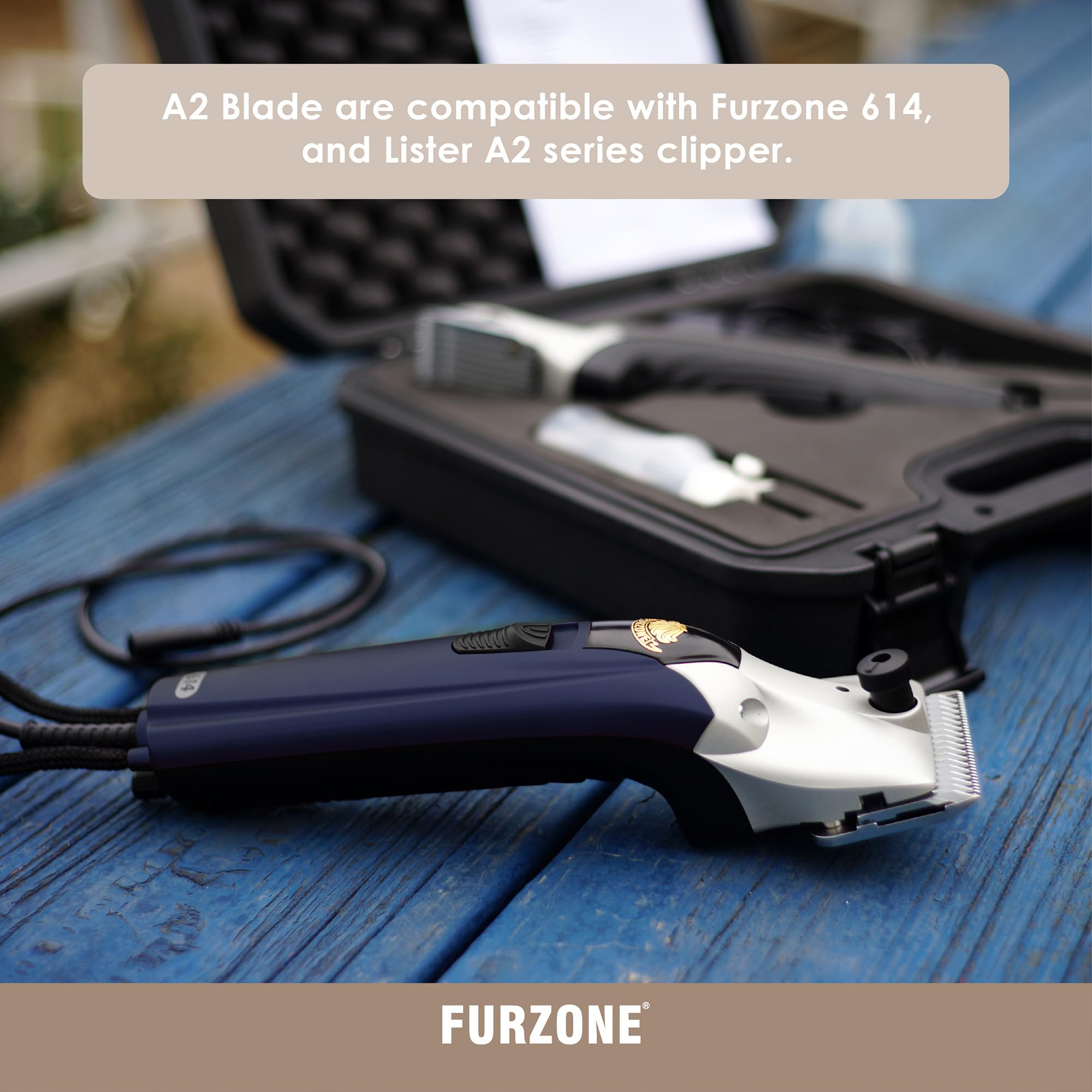 FURZONE Lame di ricambio per tagliacapelli A2 più grandi (grossolane) – 2 lame in 1 set (22 e 24 denti), lame di ricambio per toelettatura cavalli, toelettatura professionale senza stress, lunghezza