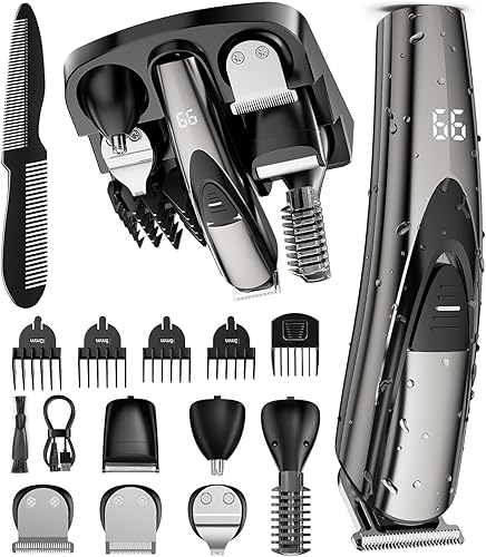 Beard Trimmer for Men: Upgrade Barber Hair Clippers - 12-in-1 Cordless Grooming 