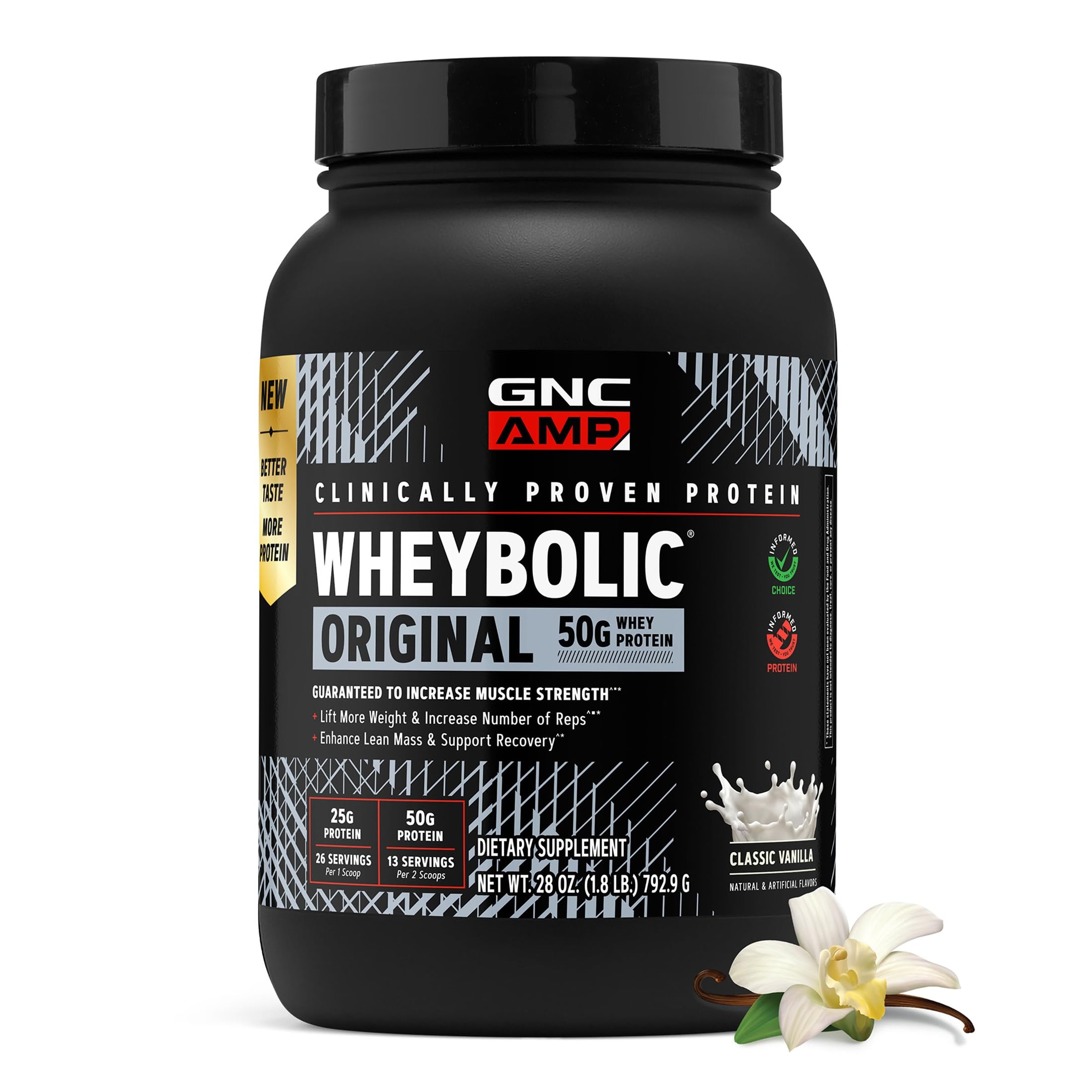 GNC AMP New Wheybolic, Classic Vanilla, 28 oz, 13 Servings