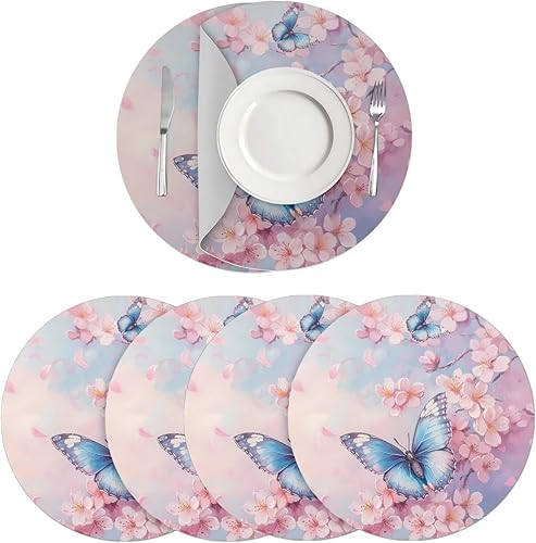 Miniatura 7 de Juego de 6 manteles individuales redondos resistentes al calor de mármol dorado de 15 pulgadas para decoración de mesa de comedor resistente al