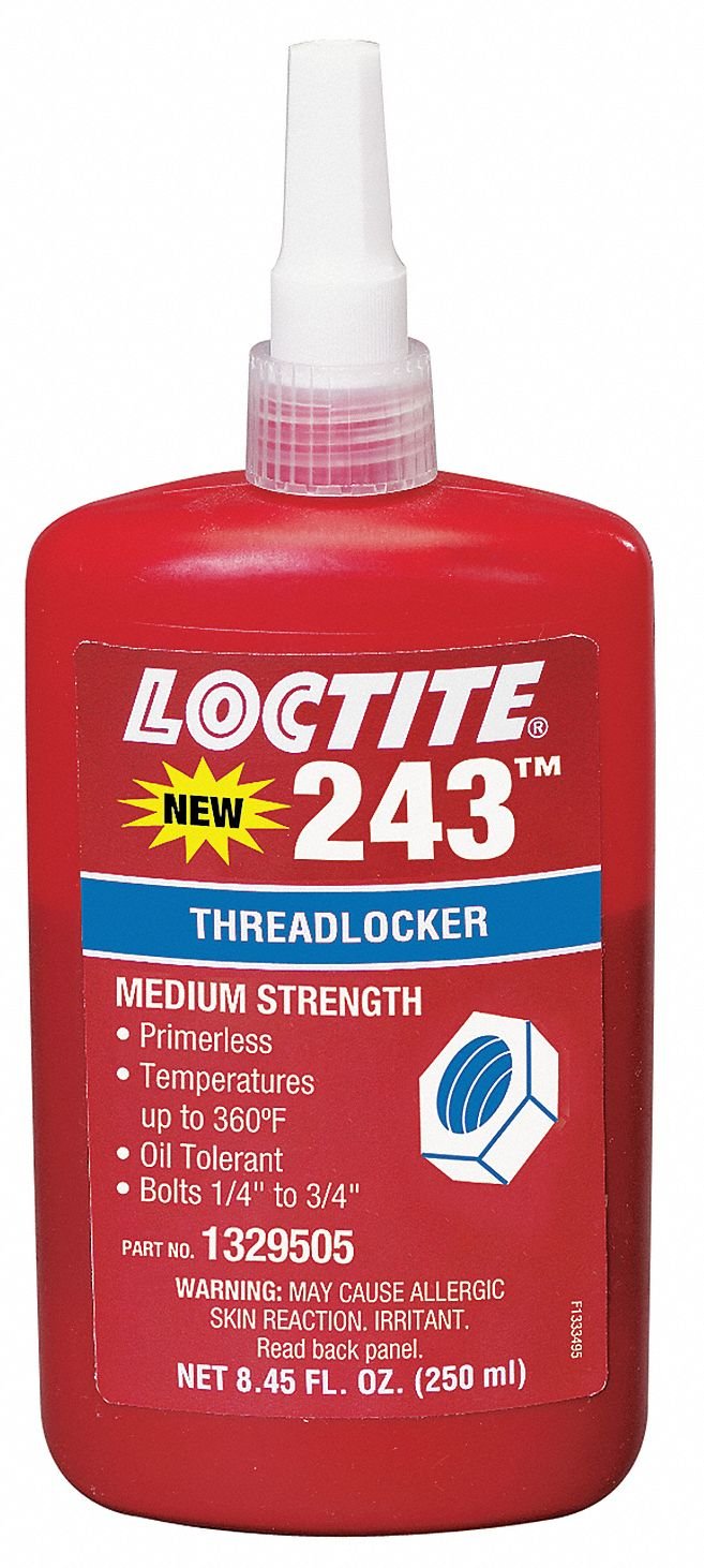 Loctite 1329505 243 Mittelfeste Schraubensicherung, 360 Grad F Maximal-Temperatur, 250 ml Flasche