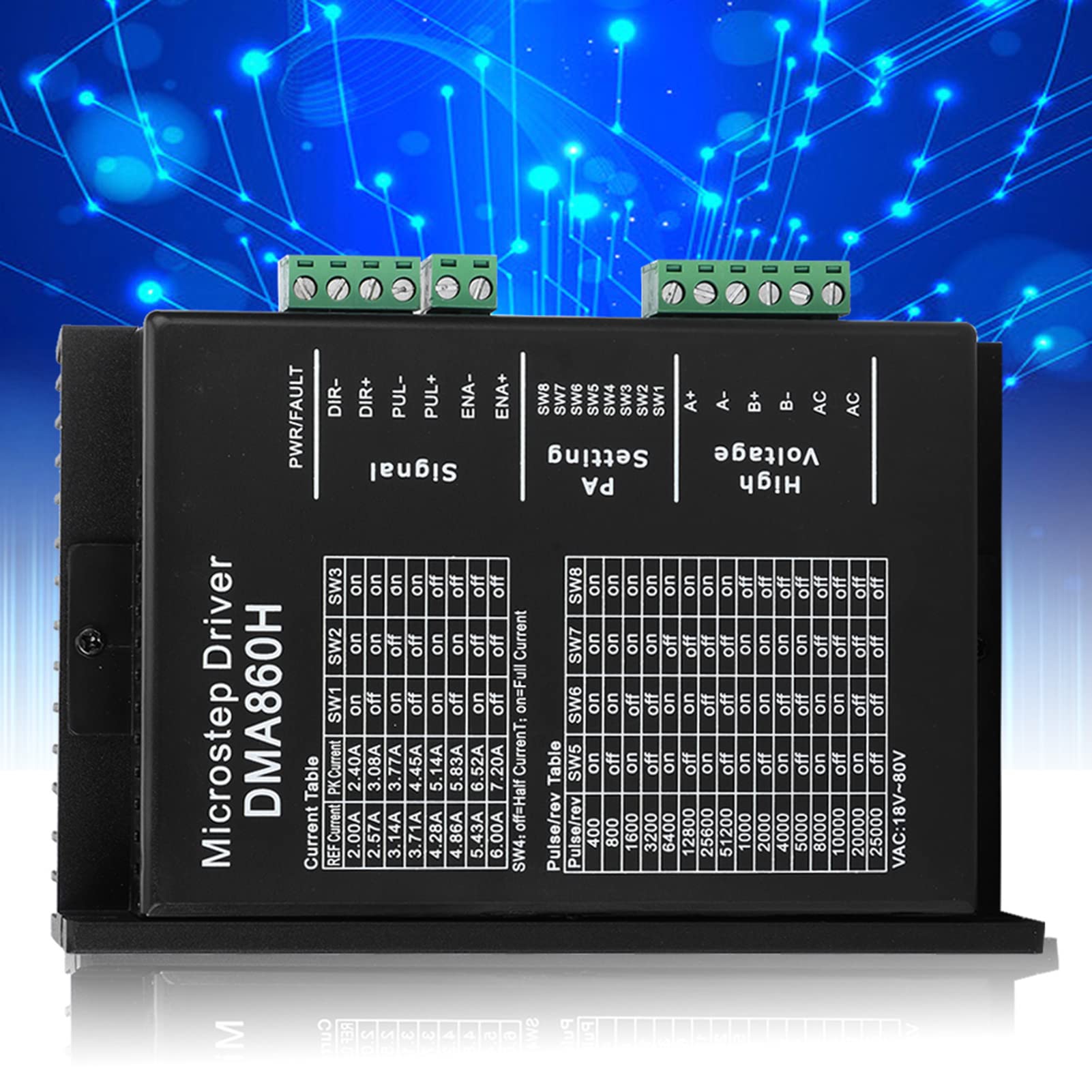 Oumefar 1pc DMA860H Motor Driver 2 4 7 2A Digital CNC 32 Bit 18 80VAC Motor Driver Ultra Low Noise for Machine Equipment